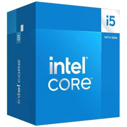 Blue Intel Core i5 14th Gen CPU box with silver lettering.