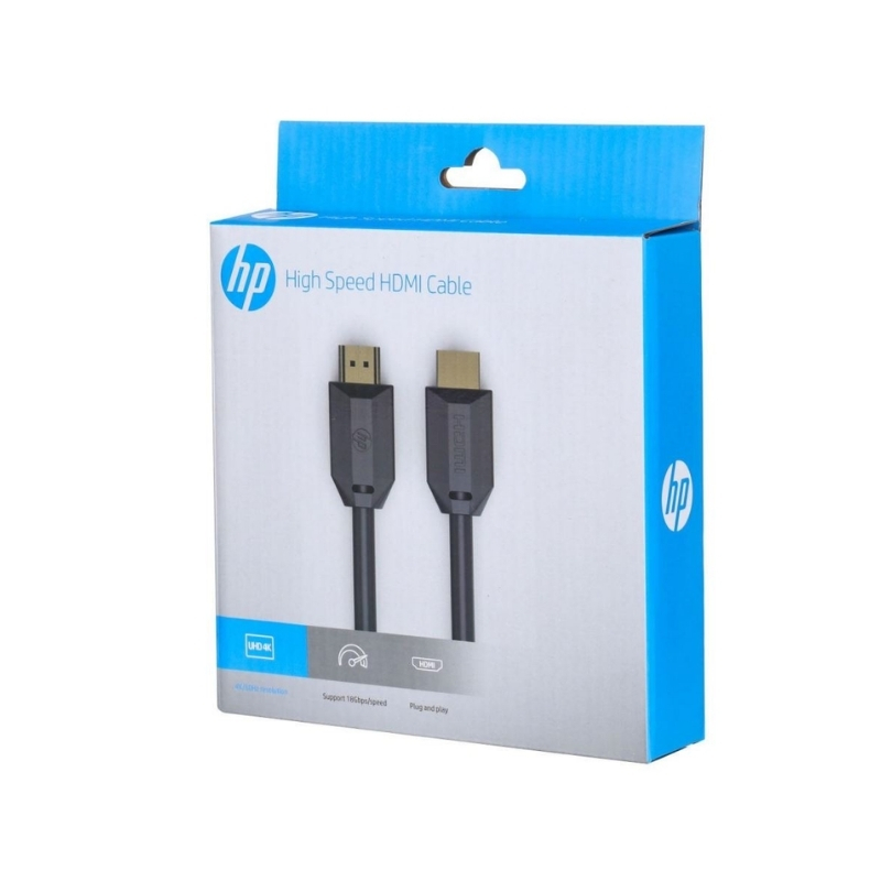 İki HDMI konektörlü HP Yüksek Hızlı HDMI kablosu ambalajı.
