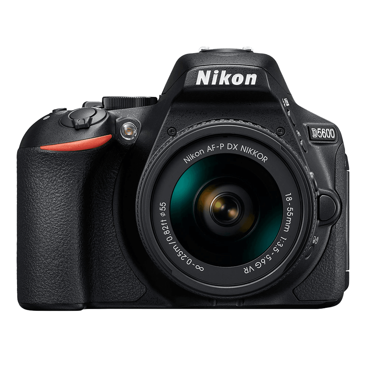 Fotocamera reflex Nikon D5600 nera con obiettivo AF-P DX NIKKOR 18-55mm.