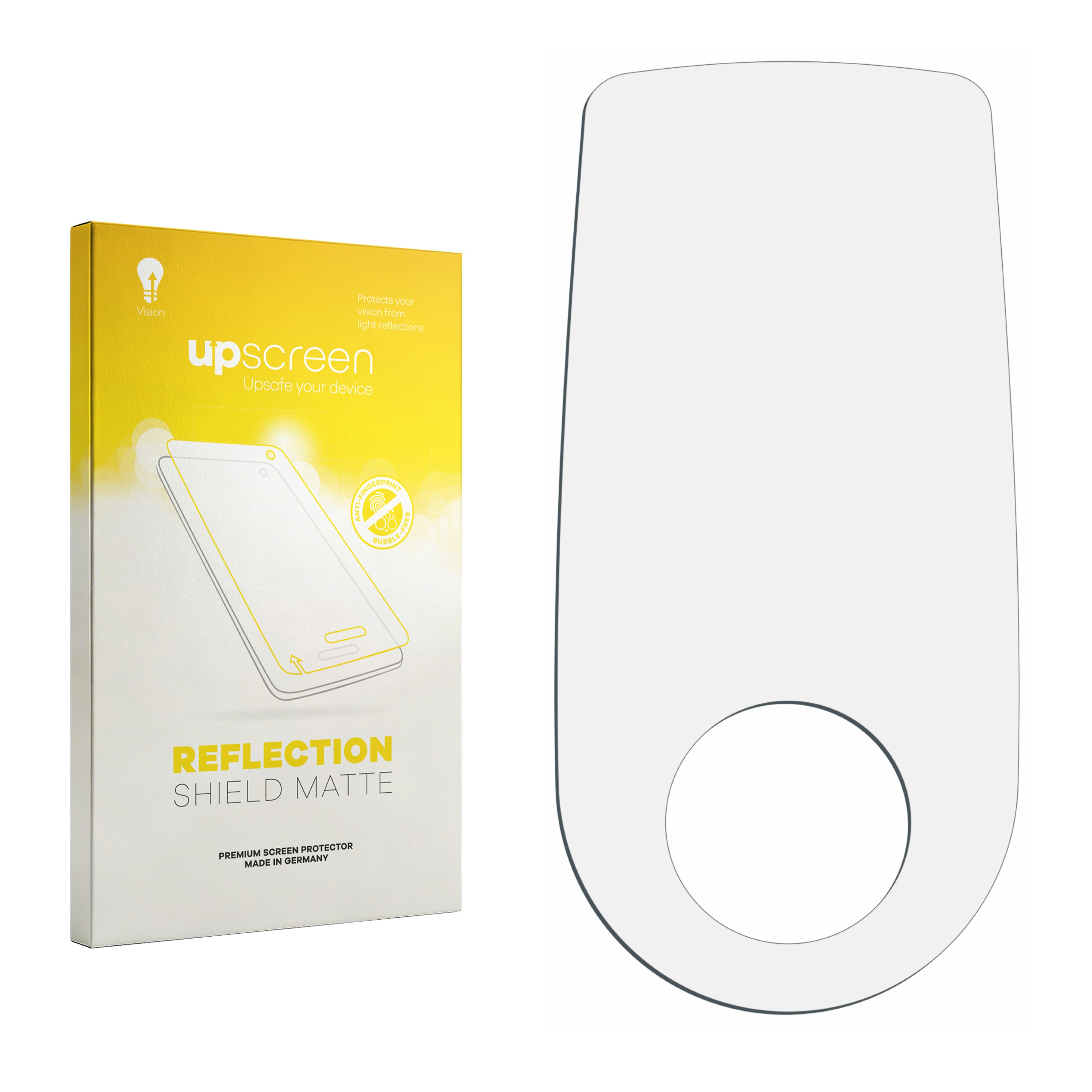 Verpackung für einen matten Displayschutz und einen Displayschutz.