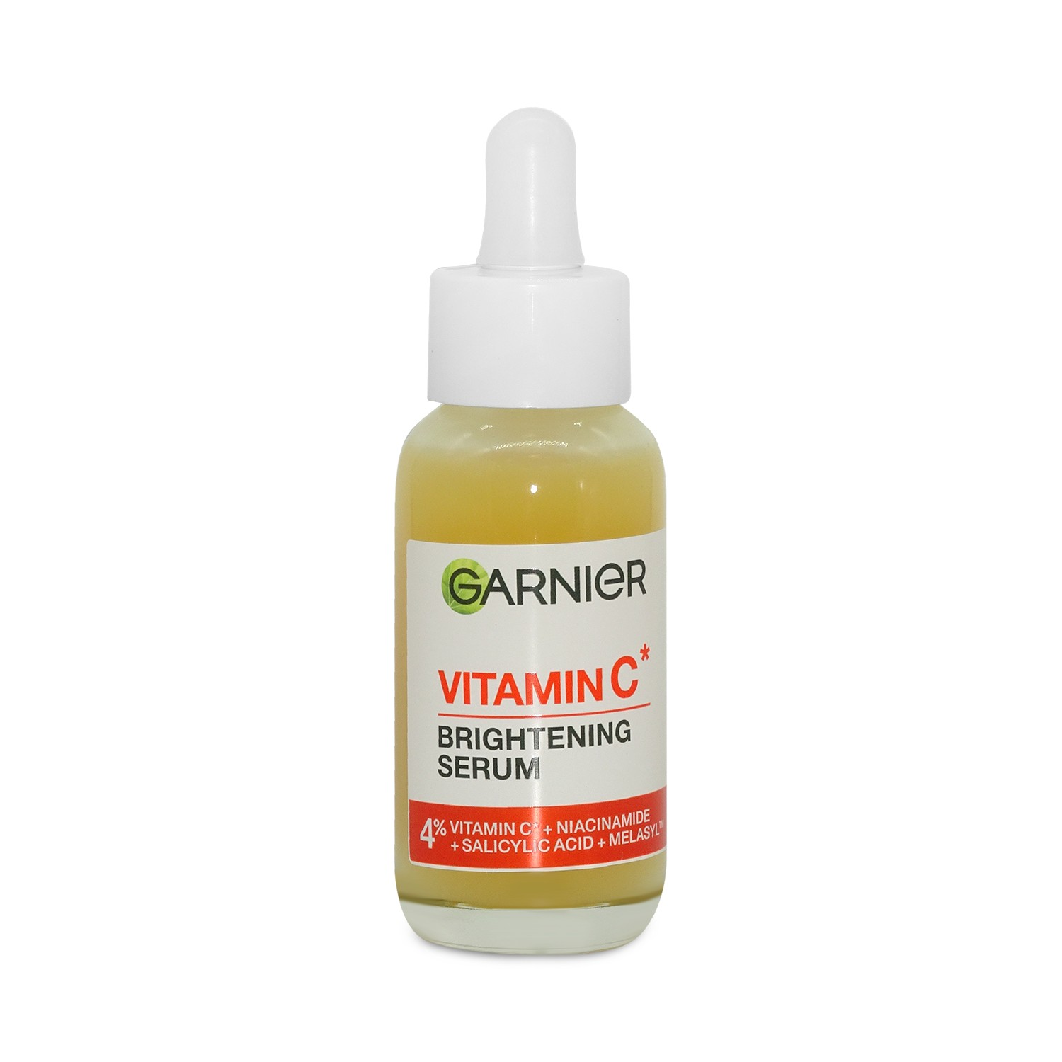 Garnier Vitamin C aufhellendes Serum in einer Glasflasche mit Tropfer.