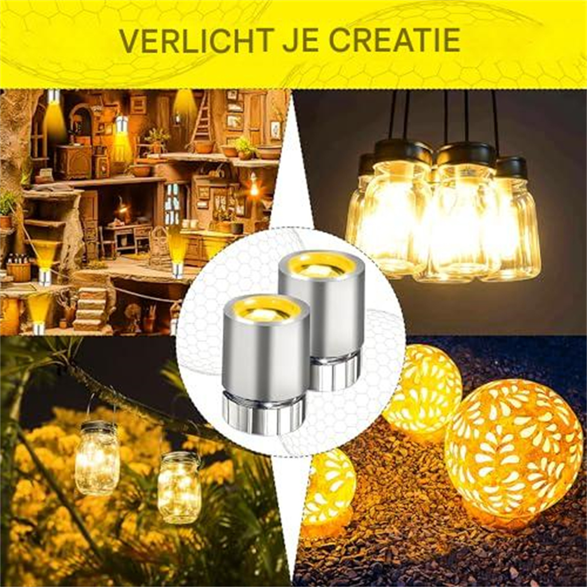Collage zeigt verschiedene Lampen: Innenraum, Pendelleuchten, Glaskaraffen, Bodenleuchten.