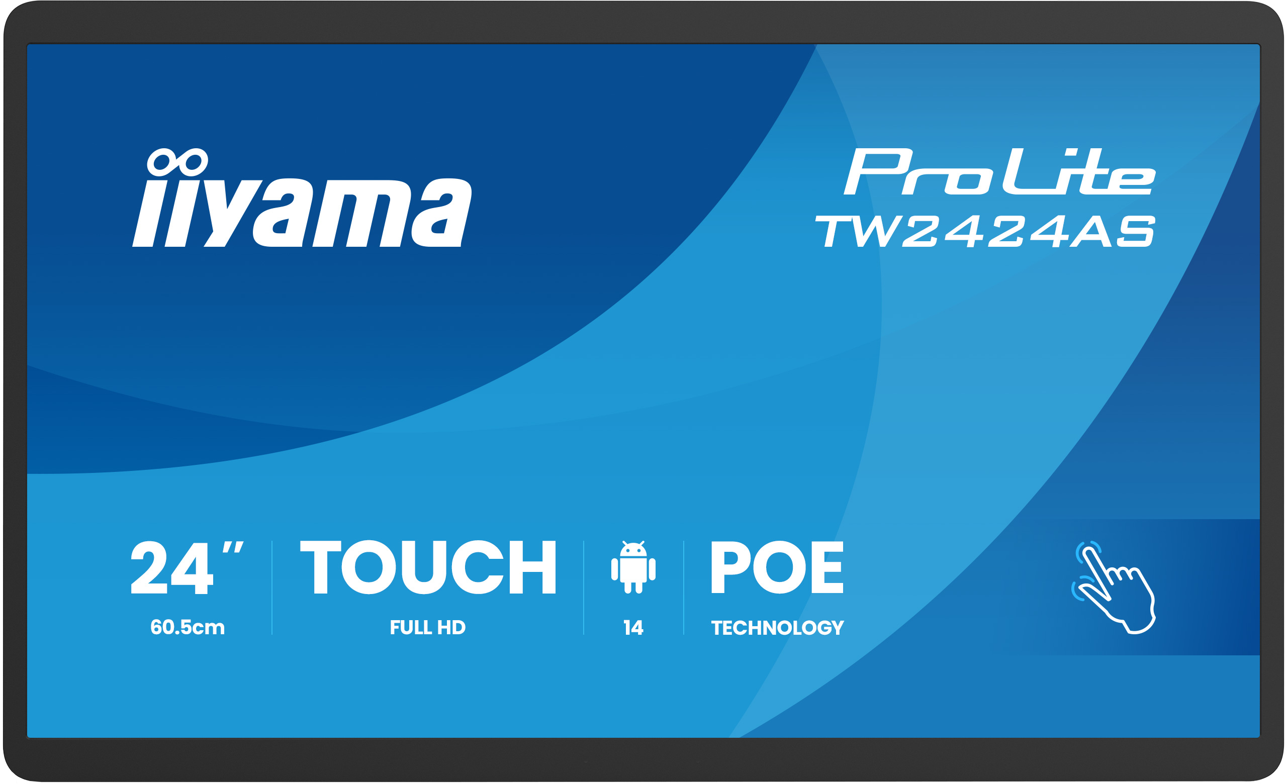 Ein 24-Zoll-Touchscreen-Display mit ProLite TW2424AS, Android und POE.