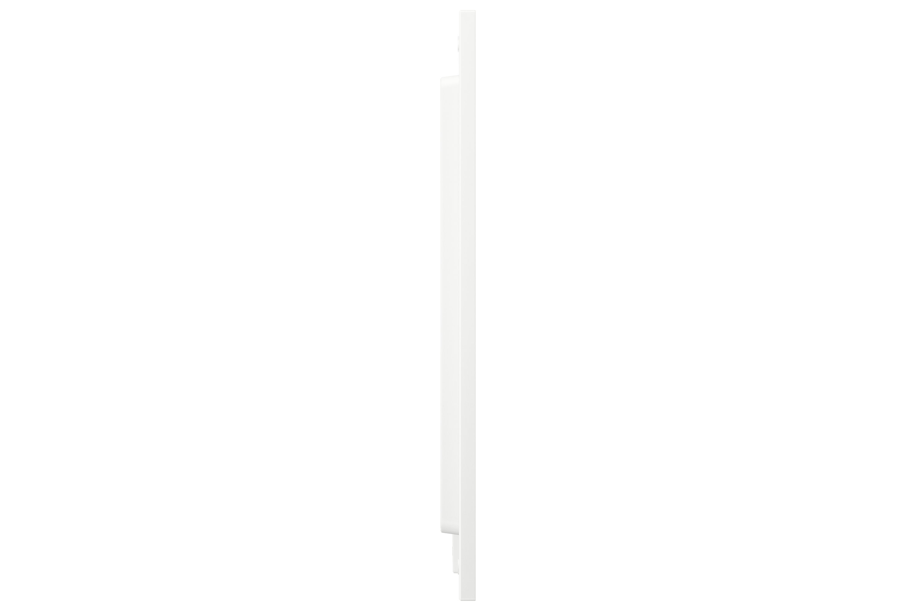 Un pannello bianco dai bordi arrotondati, visto di lato.
