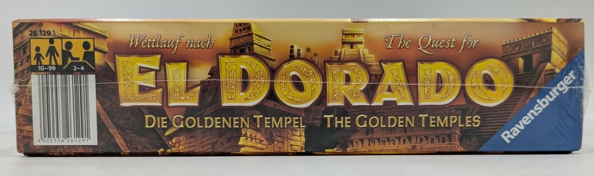 Brettspiel-Box für El Dorado mit Tempeln und Schriftzug.