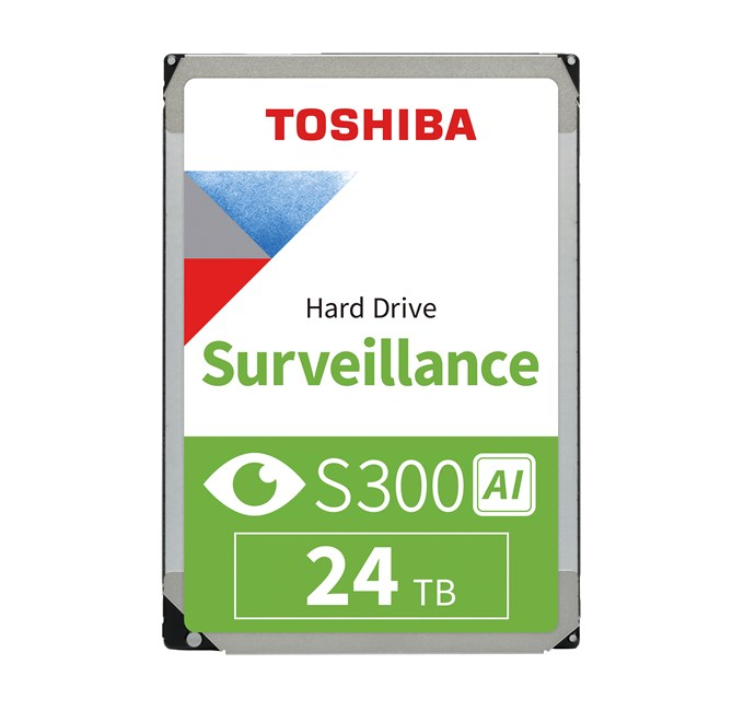 Göz simgeli Toshiba S300 AI 24TB Gözetim Sabit Diski.