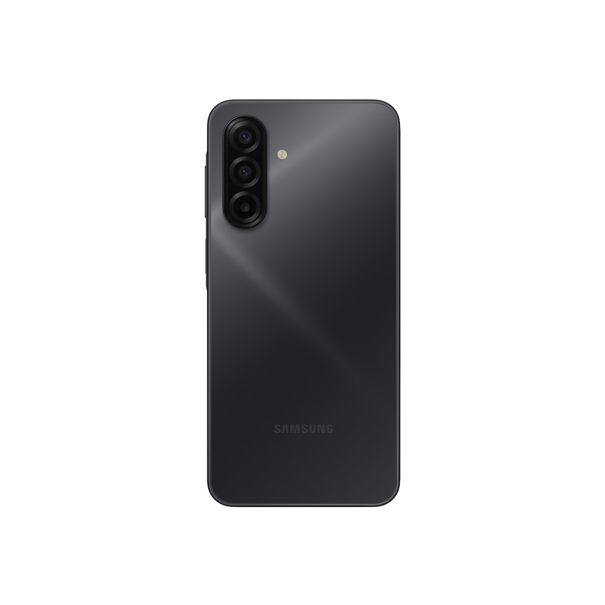Retro di uno smartphone Samsung nero con tre fotocamere e logo.