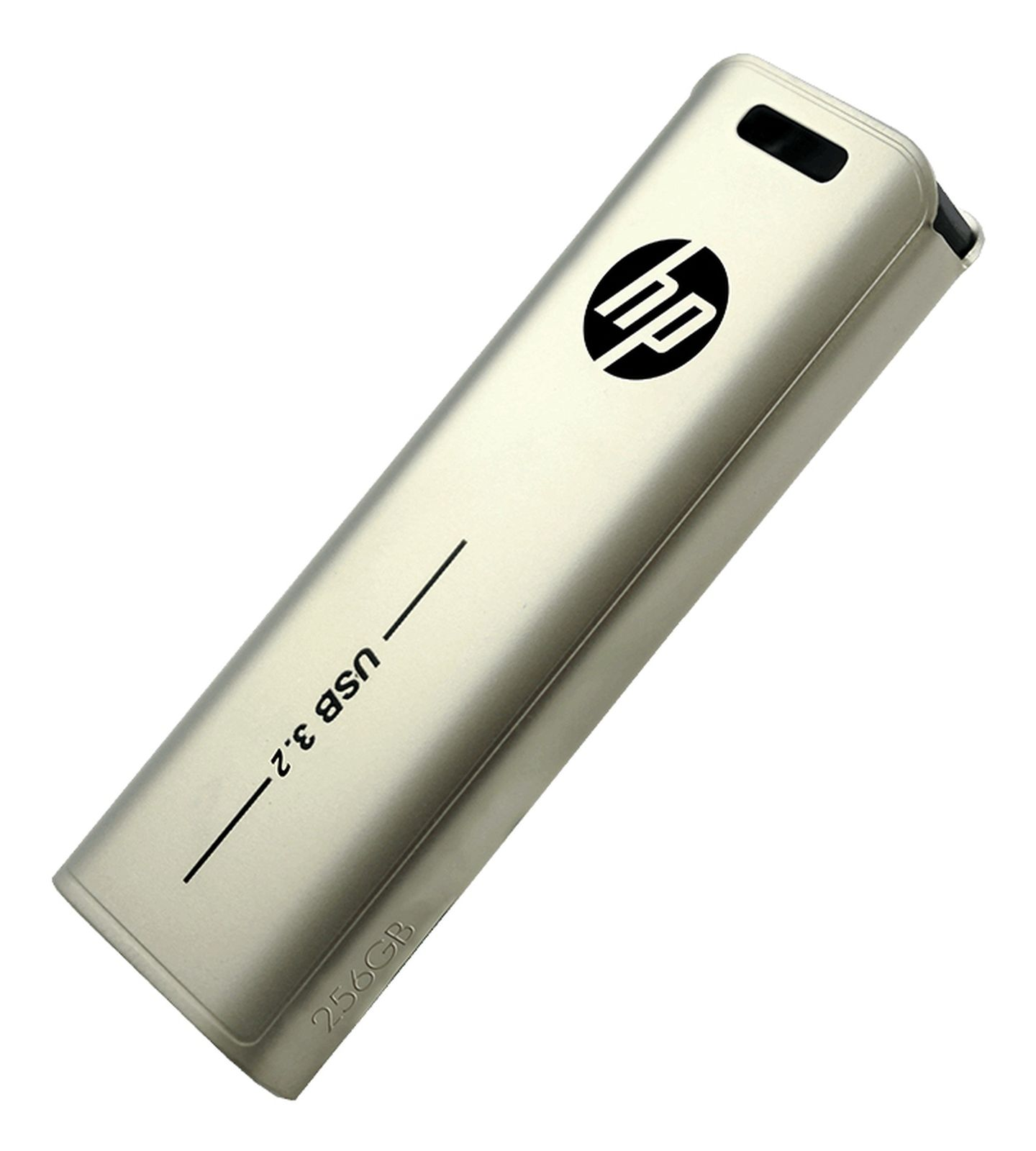 Chiavetta USB HP 3.2 argento da 256 GB con logo.