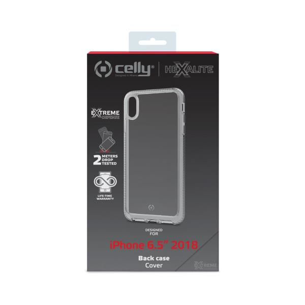 Cover posteriore Celly Hexalite per iPhone 6.5" 2018, difesa estrema.