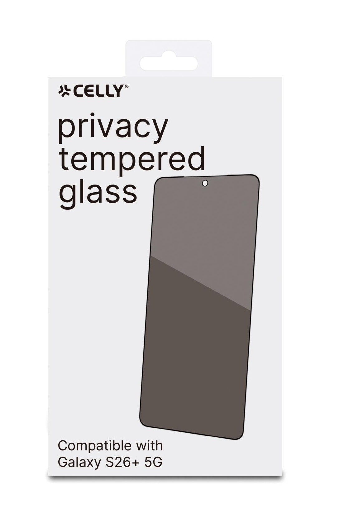 Confezione Celly privacy vetro temperato, compatibile Galaxy S26+ 5G.