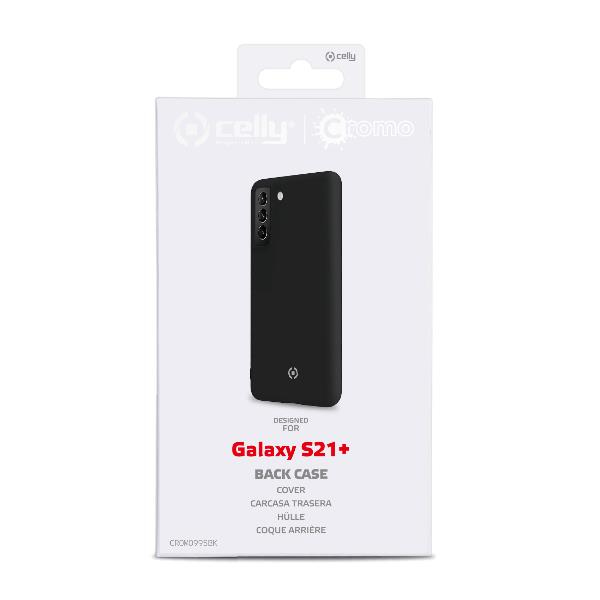 Confezione per cover Galaxy S21+, cover nera mostrata.