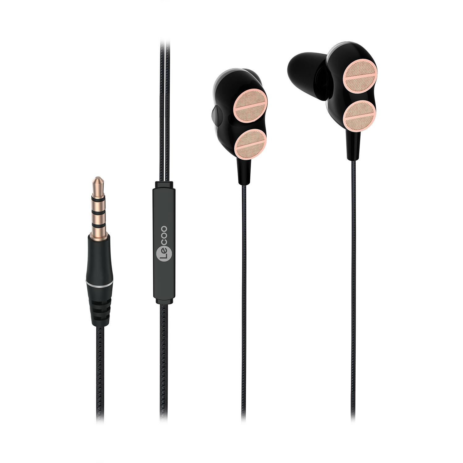 Rose altın rengi ızgaralı ve 3,5 mm jaklı siyah kulaklıklar.