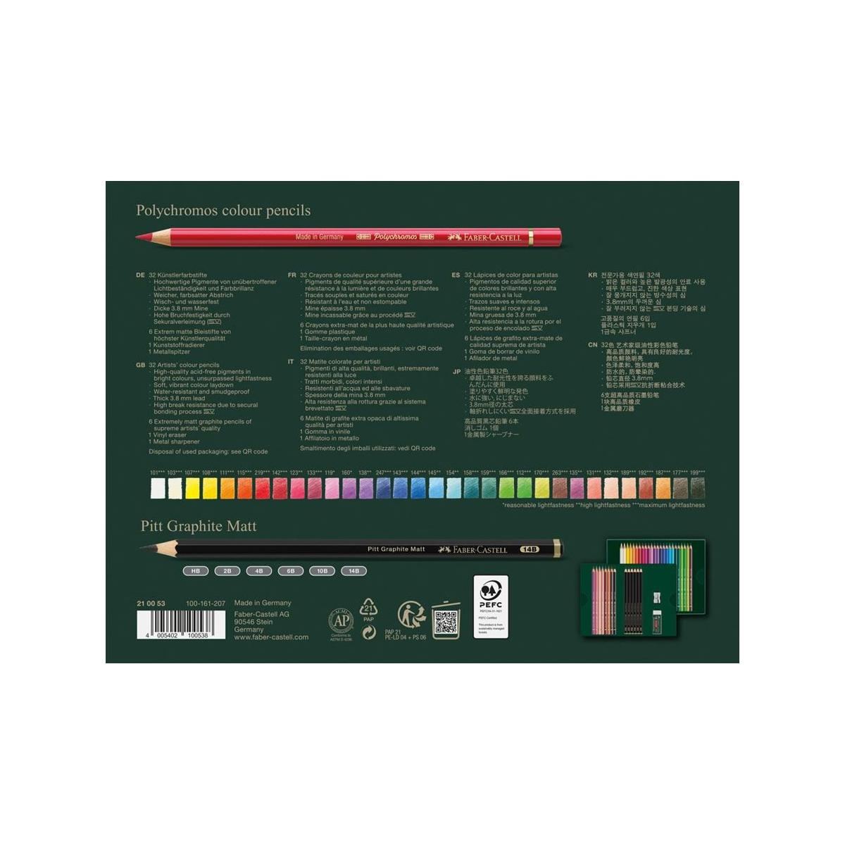 Matite colorate Faber-Castell Polychromos e matite Pitt Graphite Matt.