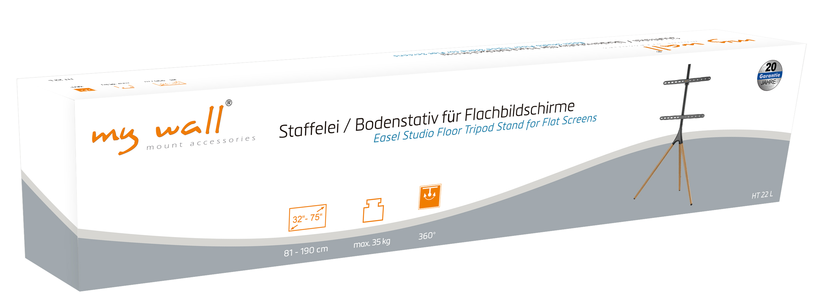 Verpackung für einen Bildschirmständer mit Holzböcken, für 32-75 Zoll Bildschirme.
