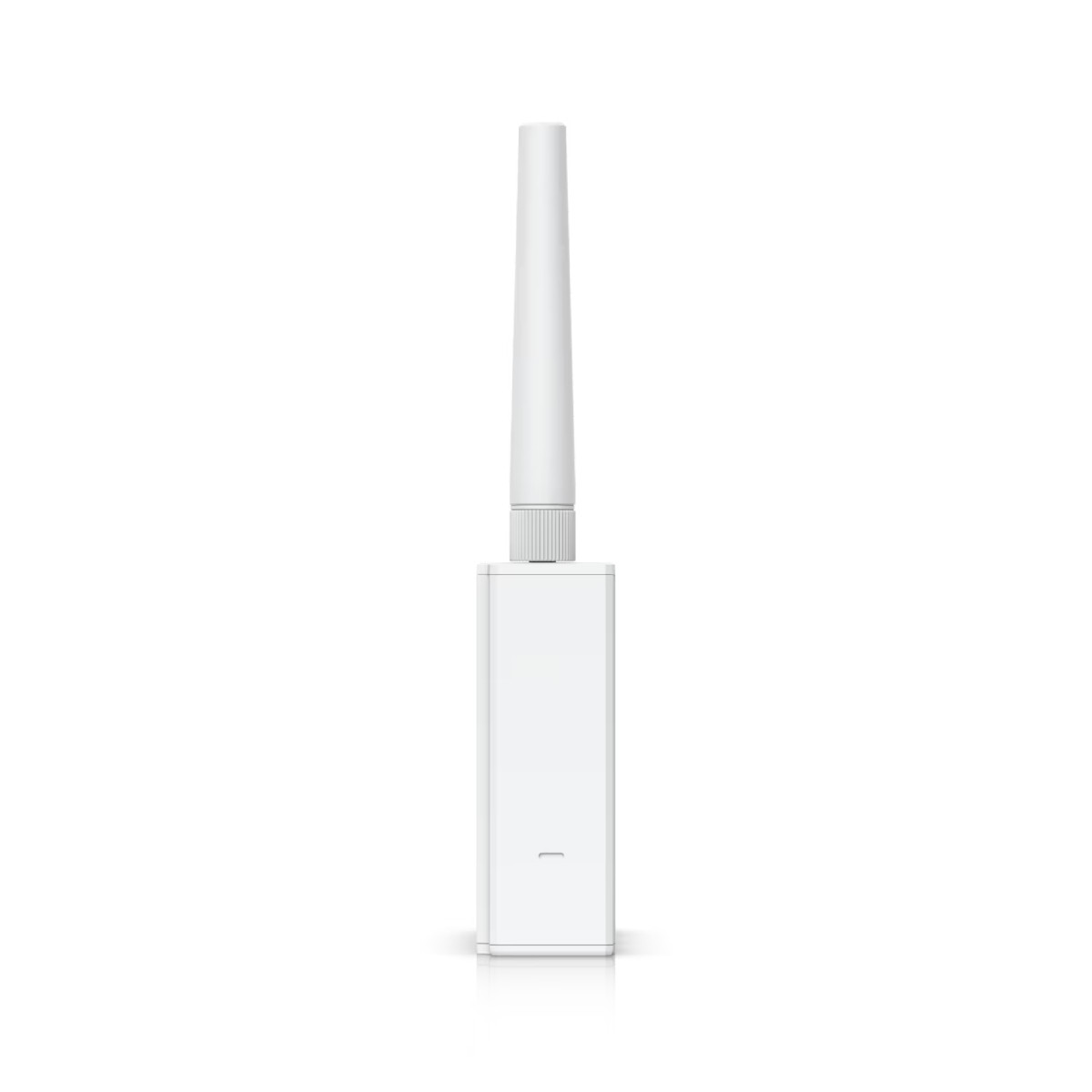 Ein weißes, rechteckiges Gerät mit einer Antenne.