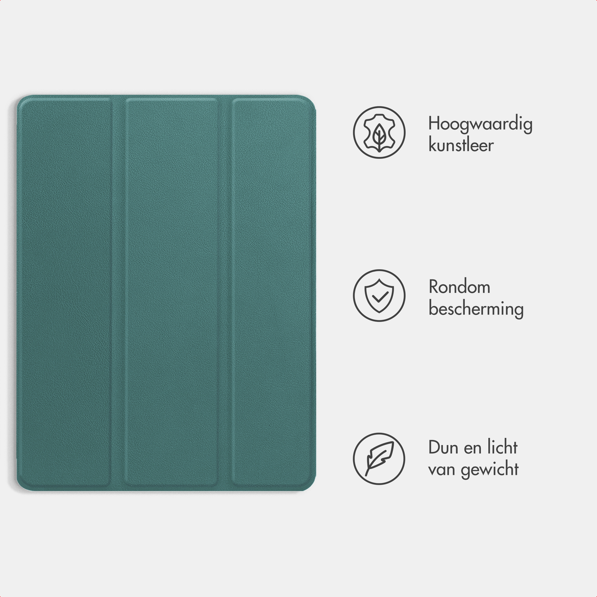 Couverture verte à trois plis avec icônes similicuir, protection et légèreté.