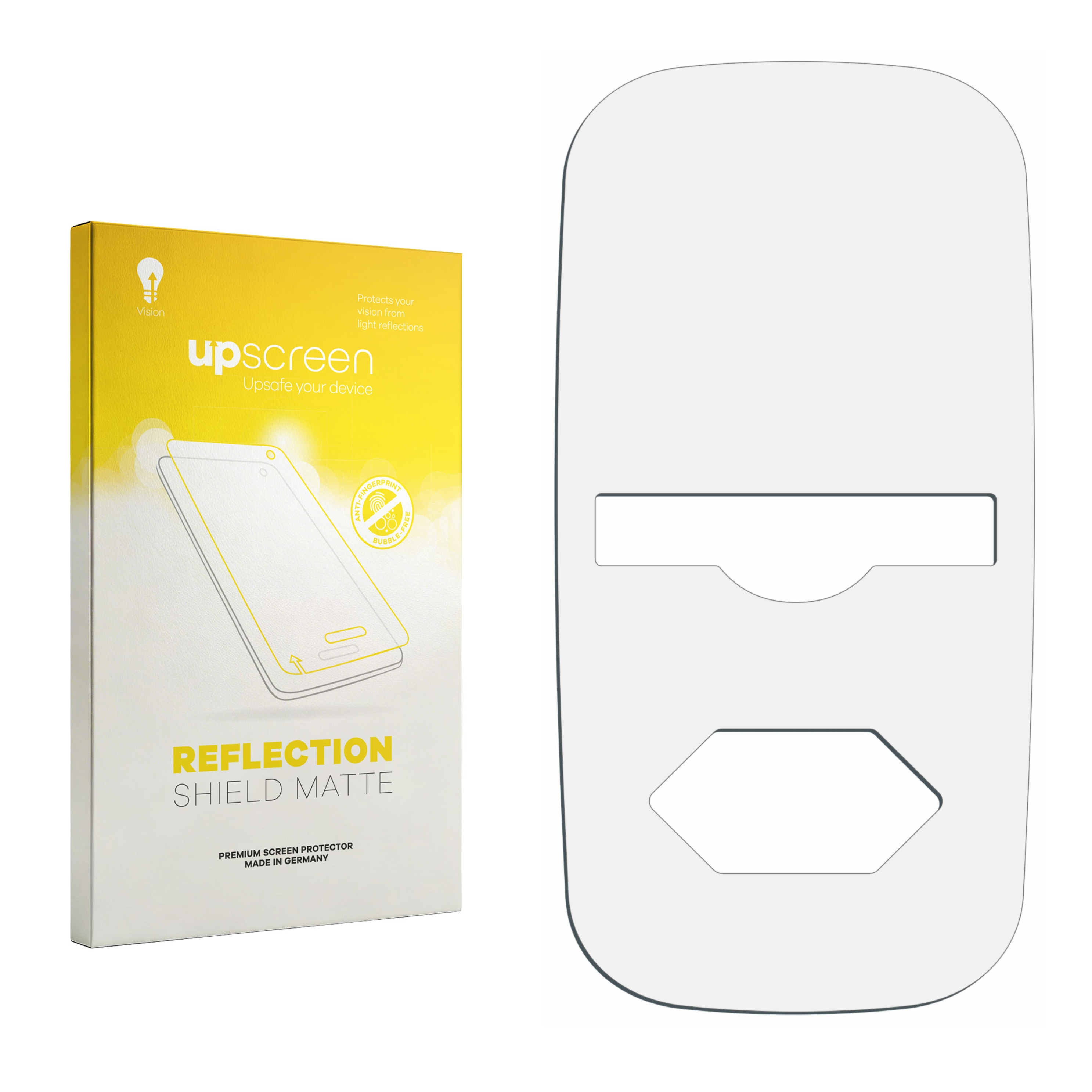 Verpackung und Schutzfolie für ein Smartphone mit Aufdrucken.