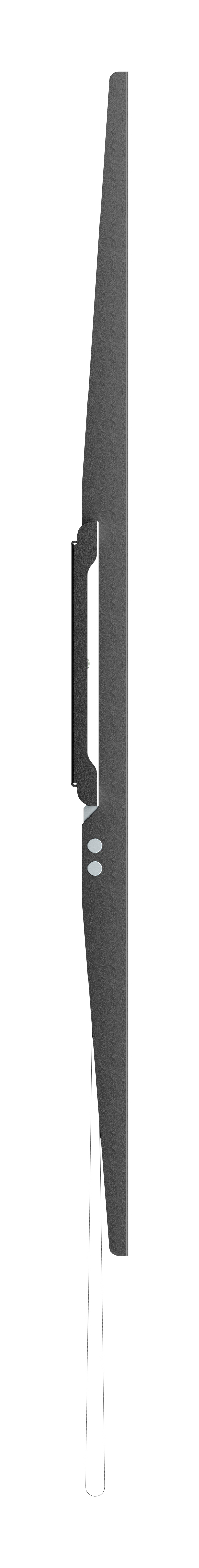 Gray monitor seen from the side with a slim stand.