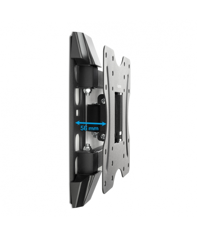 Un supporto da parete TV grigio con indicatore di 56 mm.