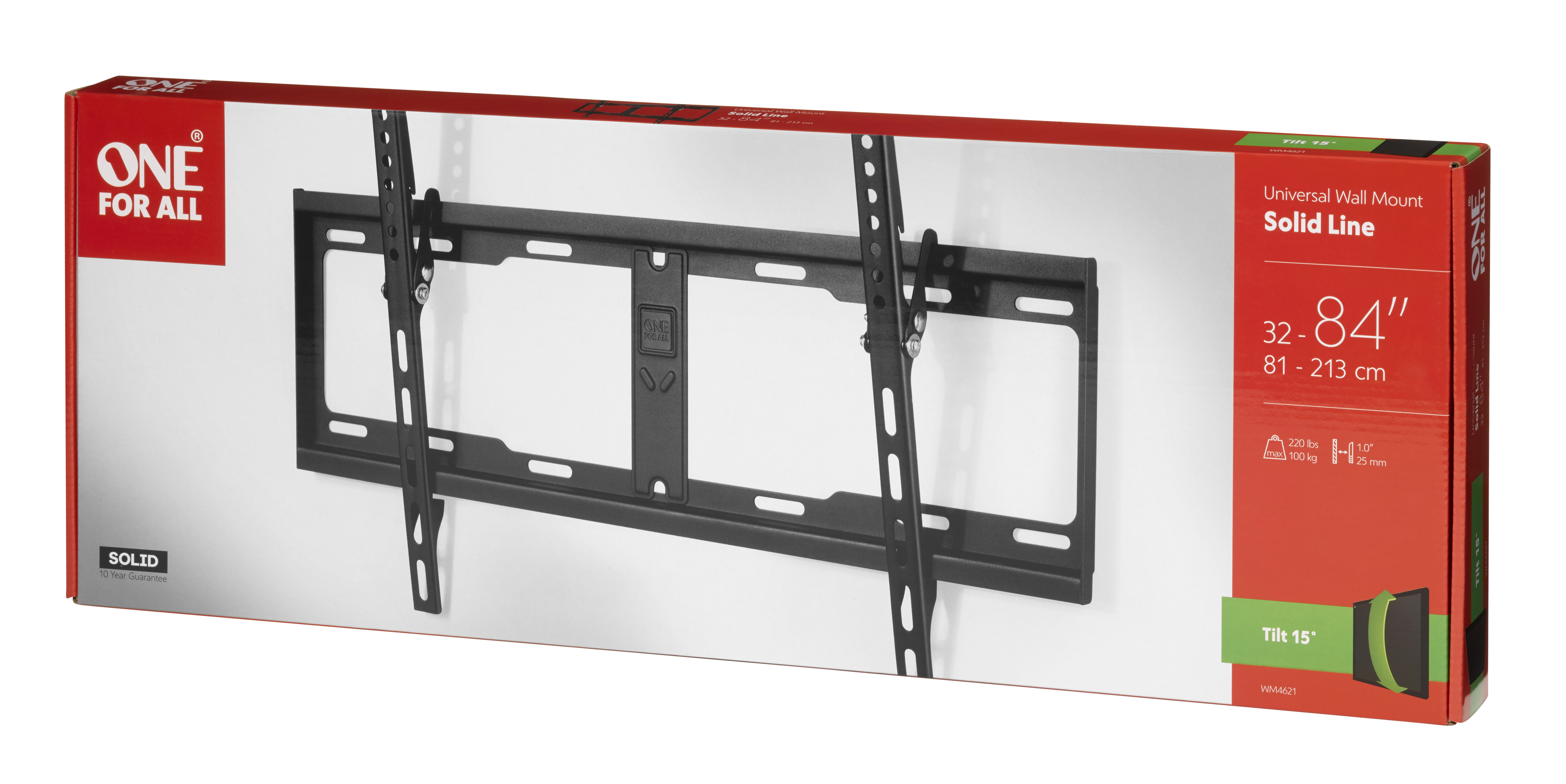 Soporte de pared universal para TV de 32-84 pulgadas, máx. 100 kg.