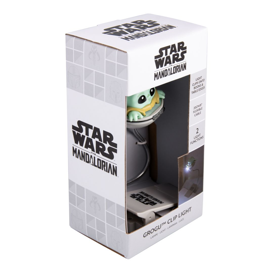 Lampka klips Grogu Star Wars w opakowaniu, elastyczna, dwie funkcje światła.