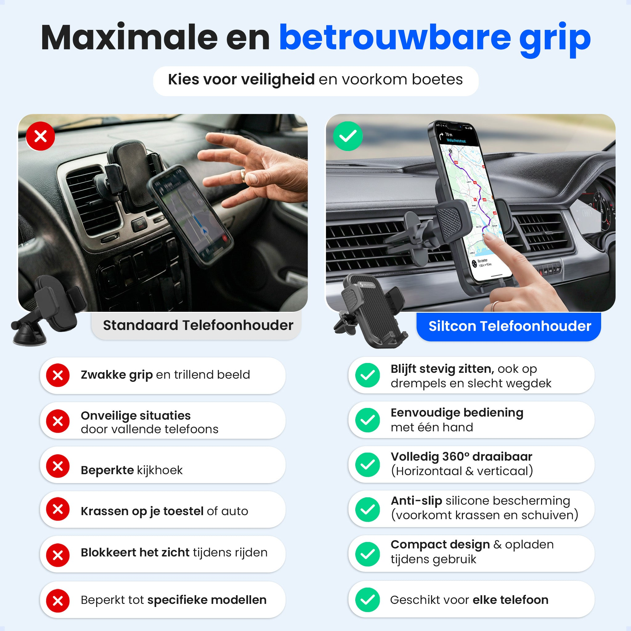 Comparaison de supports téléphone : Standard vs. Silicone. Avantages et inconvénients.
