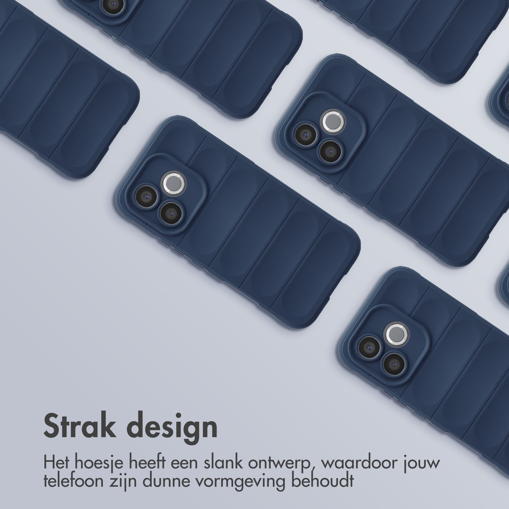 Plusieurs coques de téléphone bleu foncé avec systèmes photo.