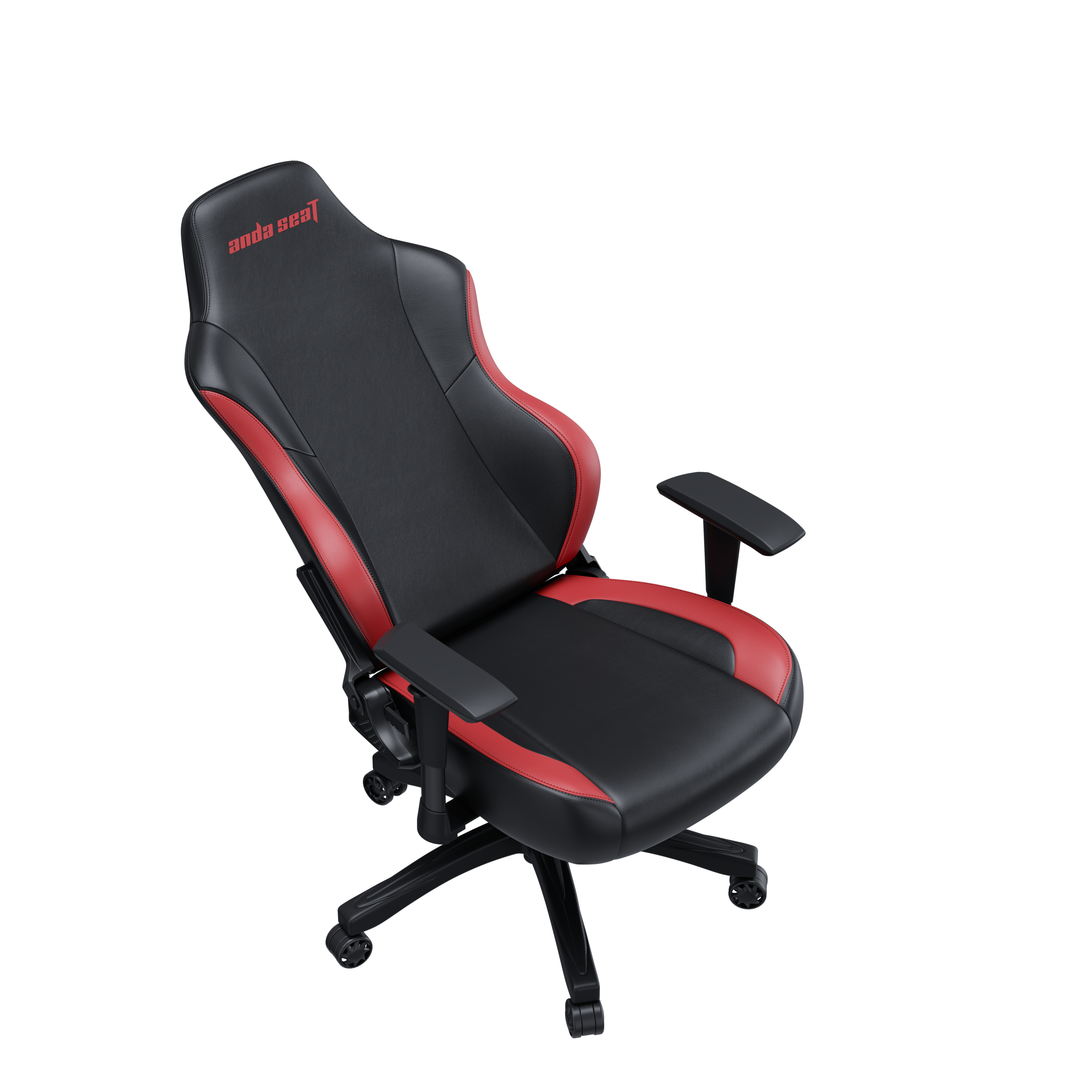 Sedia da gaming nera con accenti rossi e logo AndaSeat.
