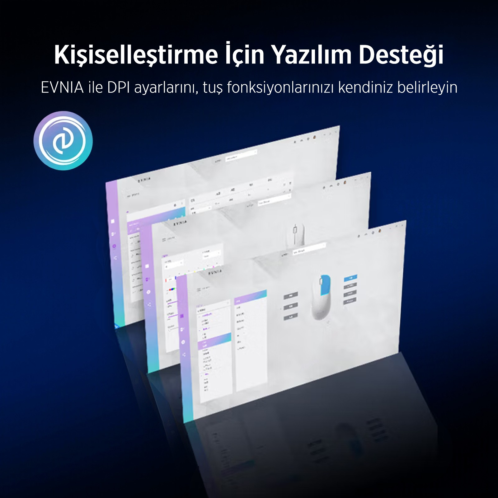 Kişiselleştirme için yazılım desteği. DPI ve tuş fonksiyonlarını ayarlayın.