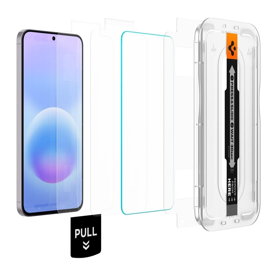 Uno smartphone con un kit di installazione della protezione dello schermo.
