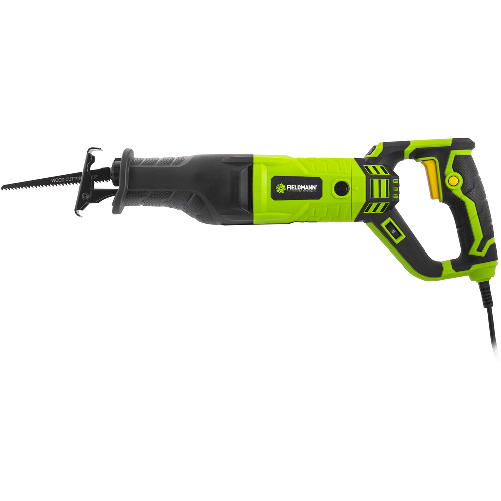 Un seghetto alternativo nero e verde neon con lama per legno.