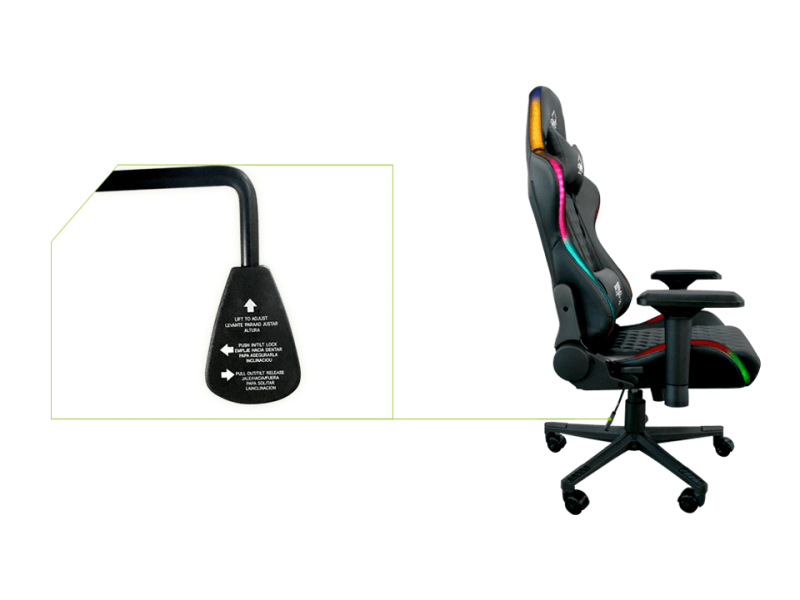Sedia da gaming con illuminazione RGB e leva di regolazione