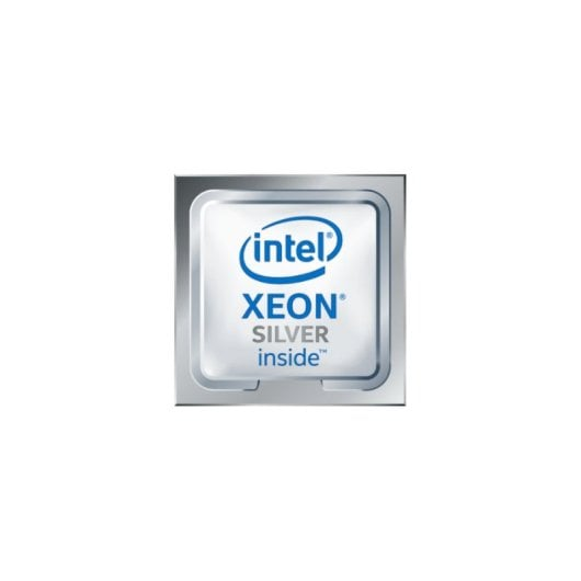 Procesador Intel Xeon Silver con logo "Intel Inside" sobre fondo plateado.