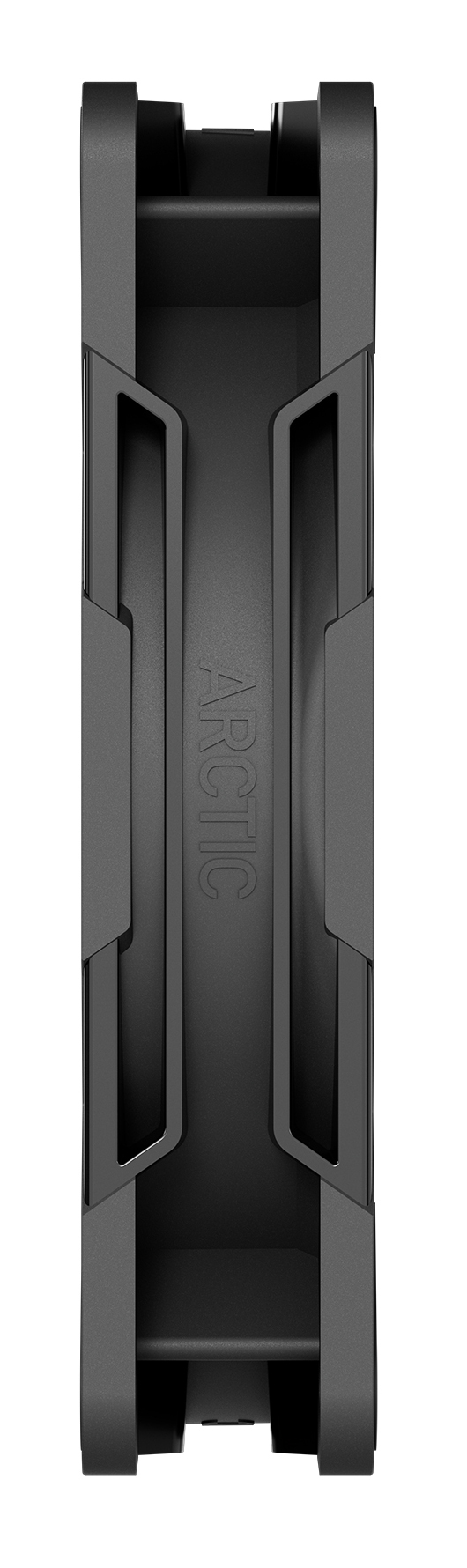 Una ventola nera con il logo ARCTIC sul lato.
