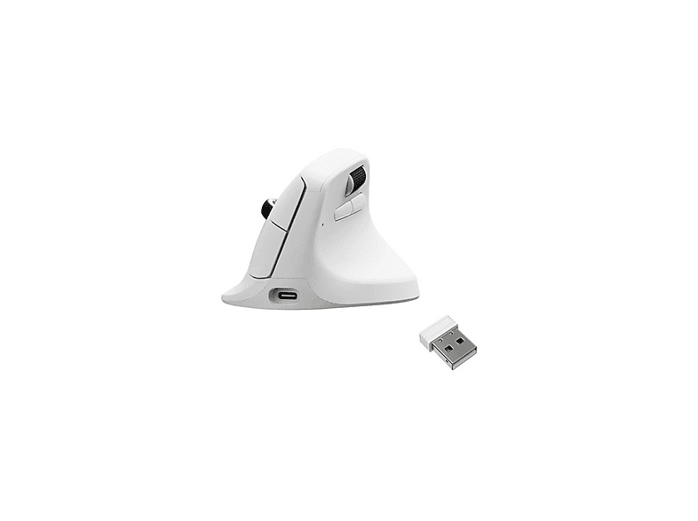 KEYCHRON M5 Ergonomik Pixart 3311 ve Pixart 3950 Sensörü 2.4 GHz Kablosuz Gaming Mouse Beyaz