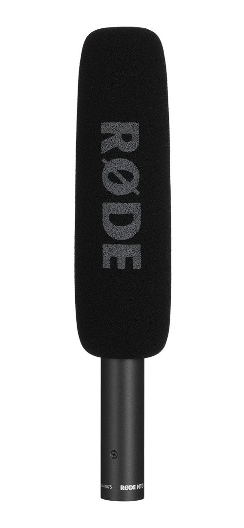 Paravientos de micrófono negro con logo RØDE.