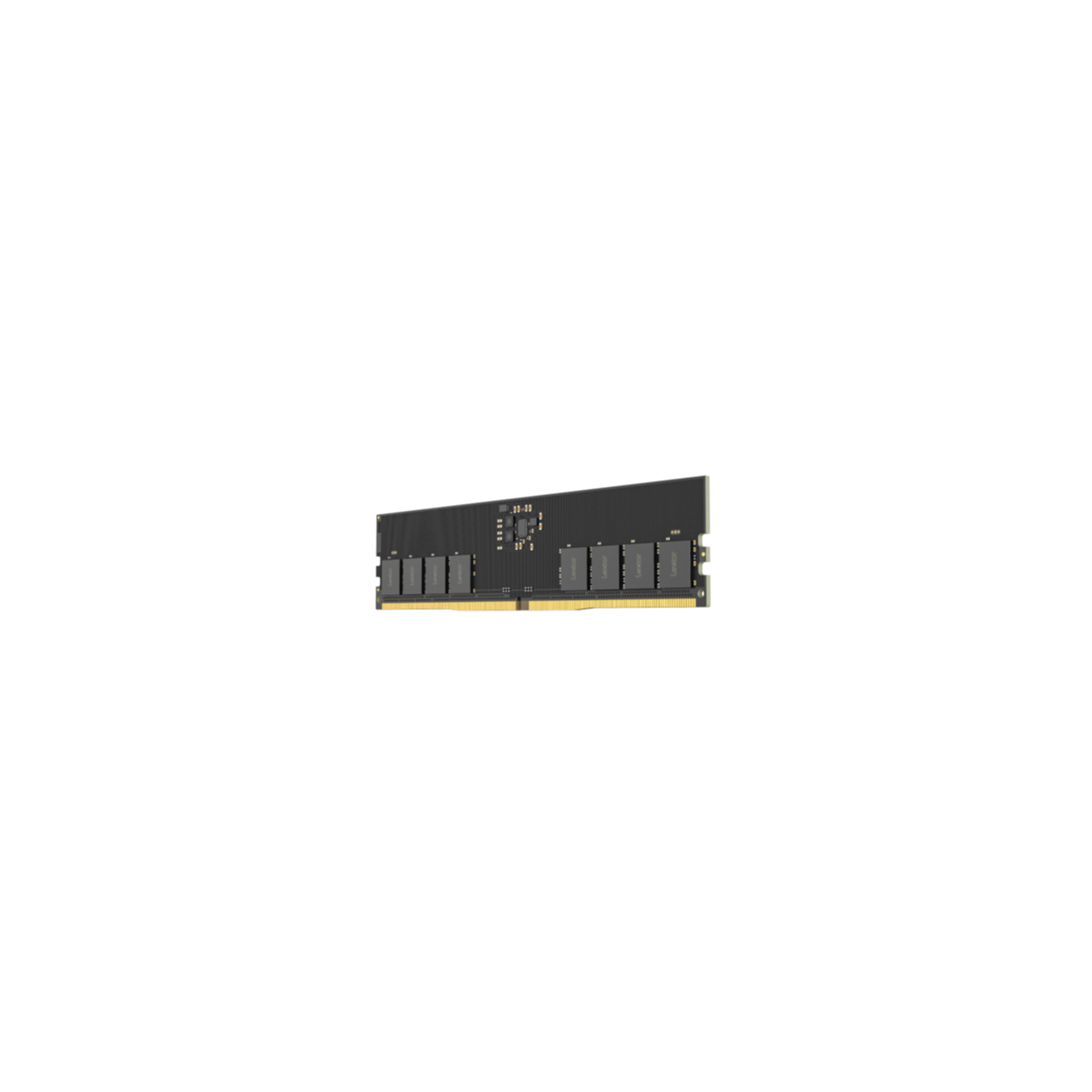 Ein schwarzes RAM-Modul mit goldenen Kontakten und Chips.