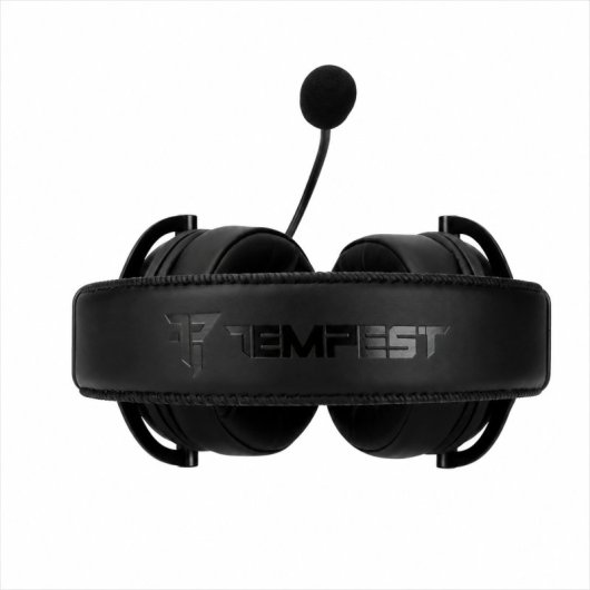 Cuffie nere con microfono e logo TEMPEST sull'archetto.