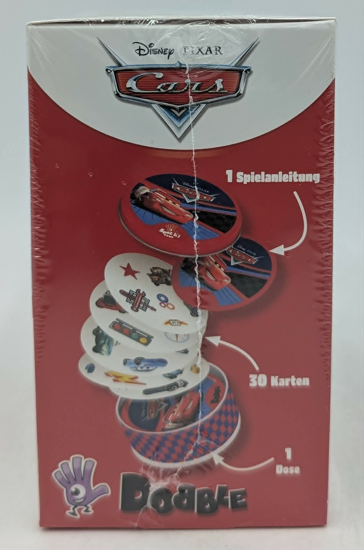 Disney Pixar Cars Spiel mit Karten und Anleitung in einer Dose.