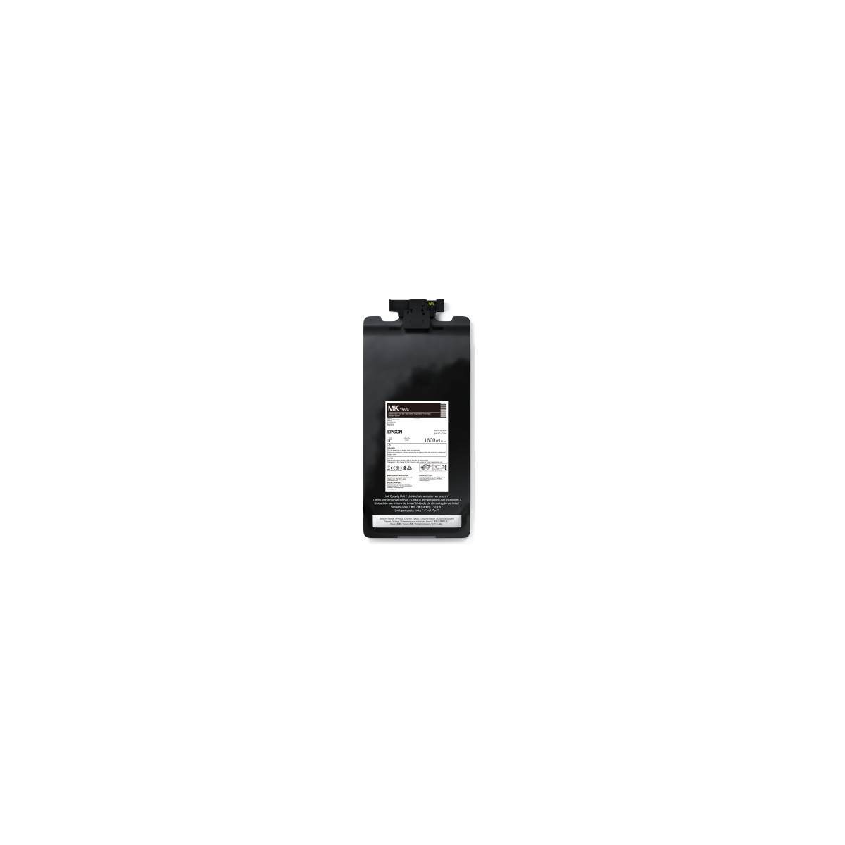 Czarna butelka z tuszem Epson z etykietą pokazującą MK, 1000ml i szczegóły.