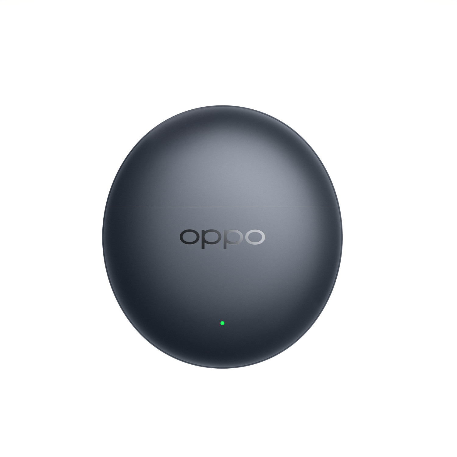 Funda de carga OPPO redonda, gris oscuro, con luz indicadora.