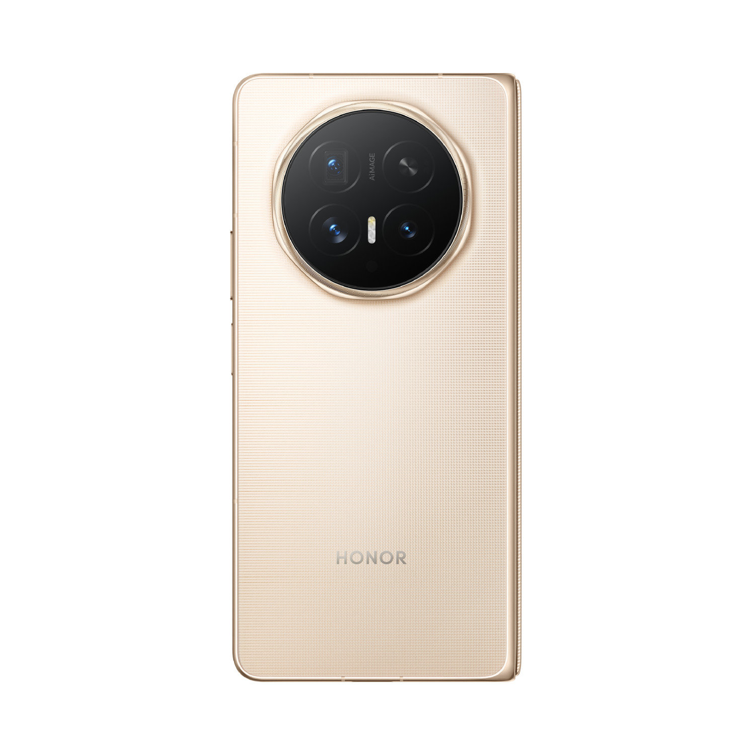 Goldenes Honor Smartphone mit runder Kameraeinheit. Hinten ist das Honor-Logo.