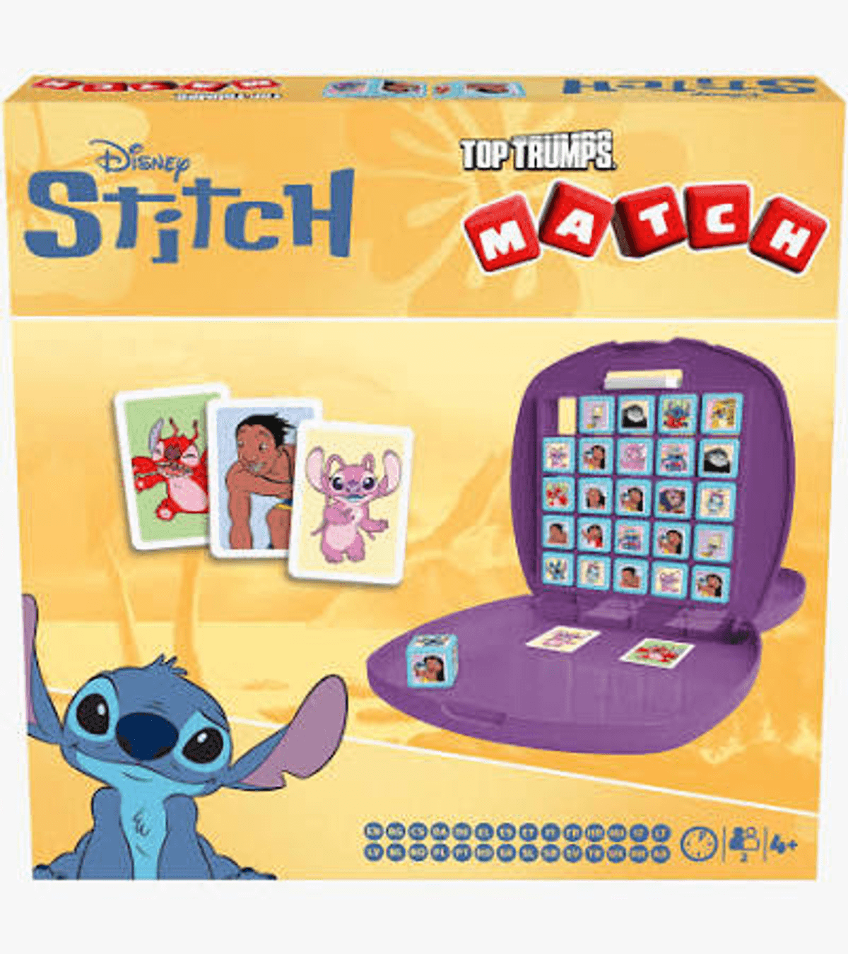 Scatola gioco Disney Stitch Match Top Trumps con carte e console.