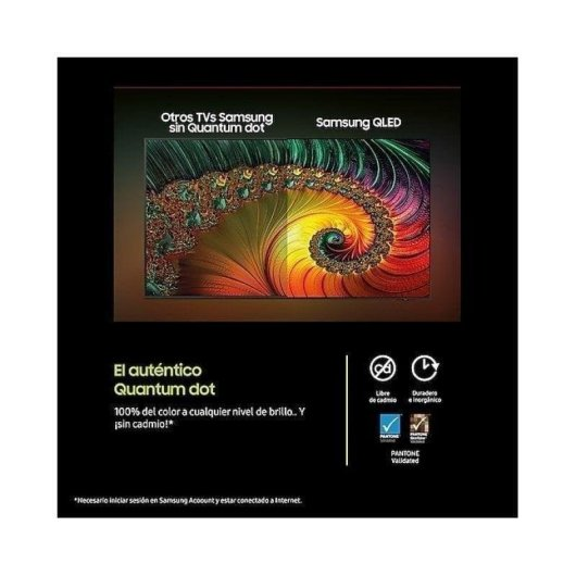 TV Samsung QLED con Quantum Dot, senza cadmio, validato Pantone.