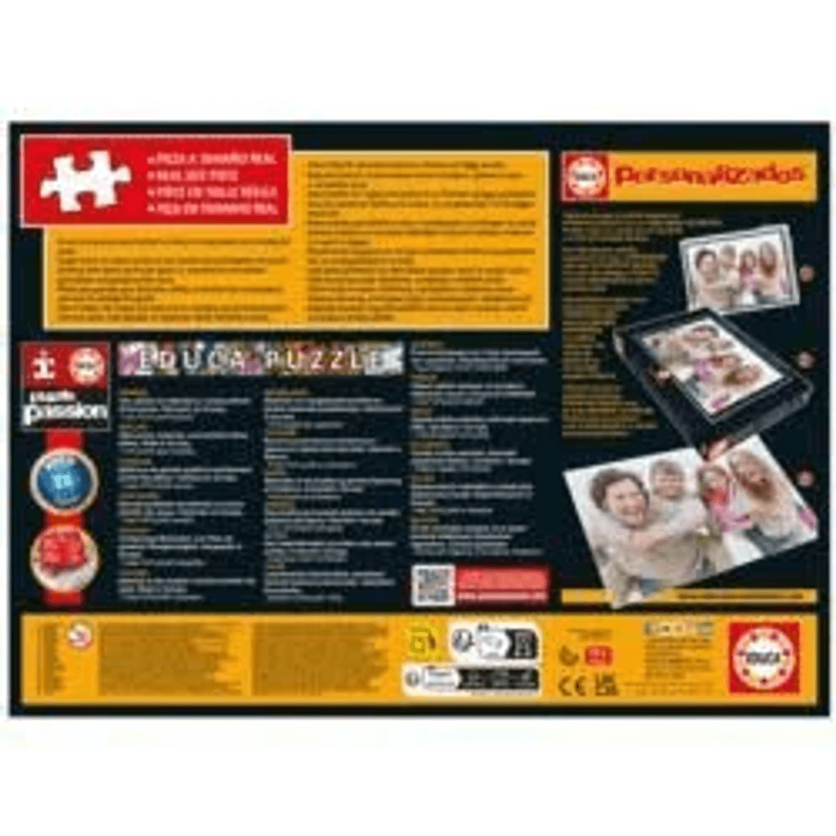 Confezione per un puzzle personalizzabile con foto di famiglia.