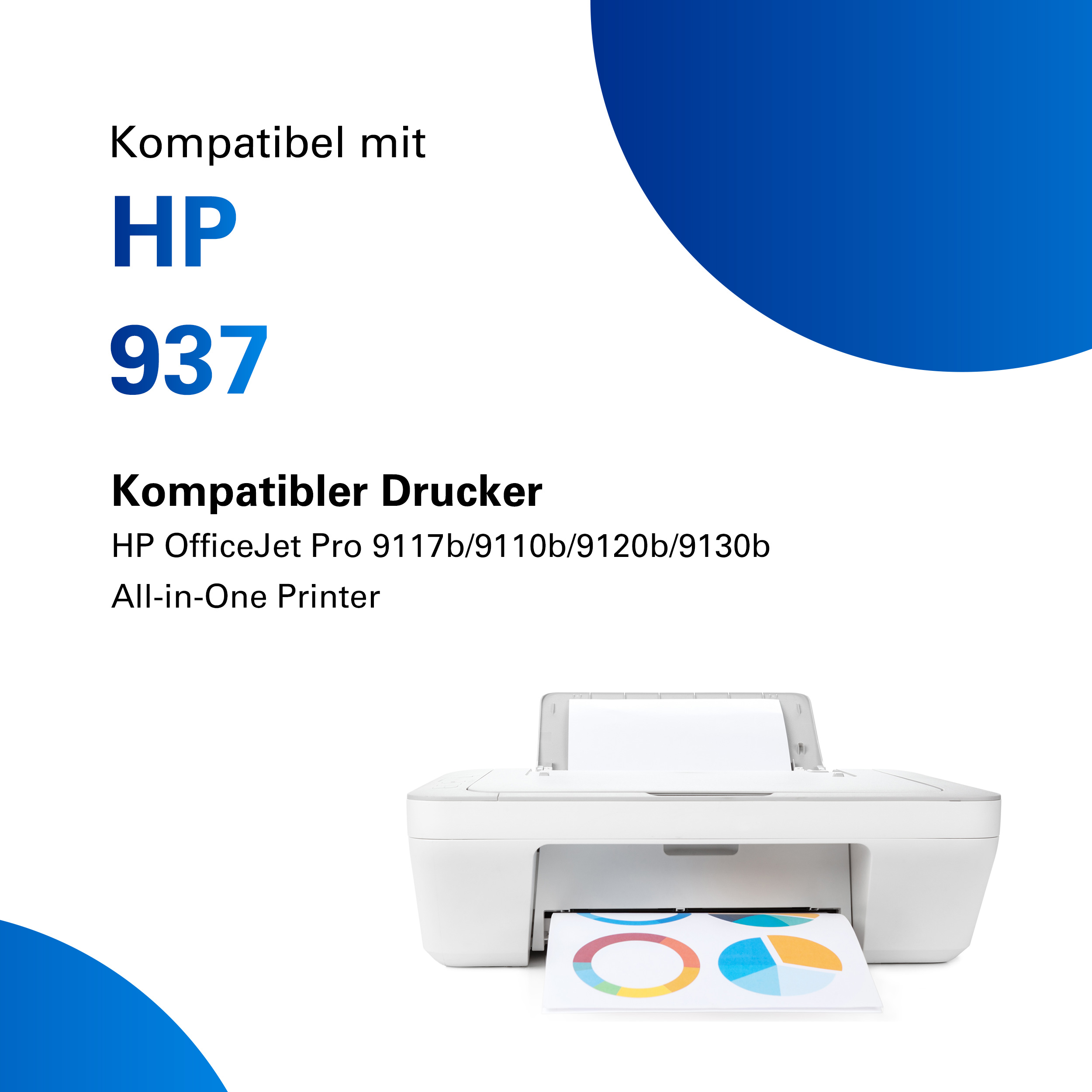 HP 937 inktcartridge compatibel met HP OfficeJet Pro printers.