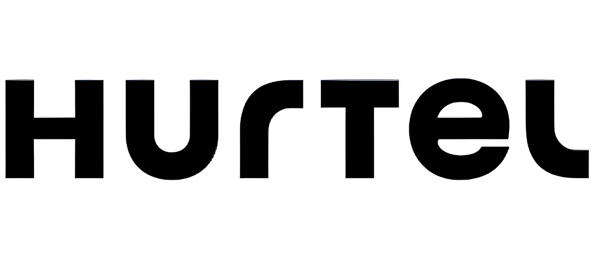 Testo nero su sfondo bianco: HURTEL