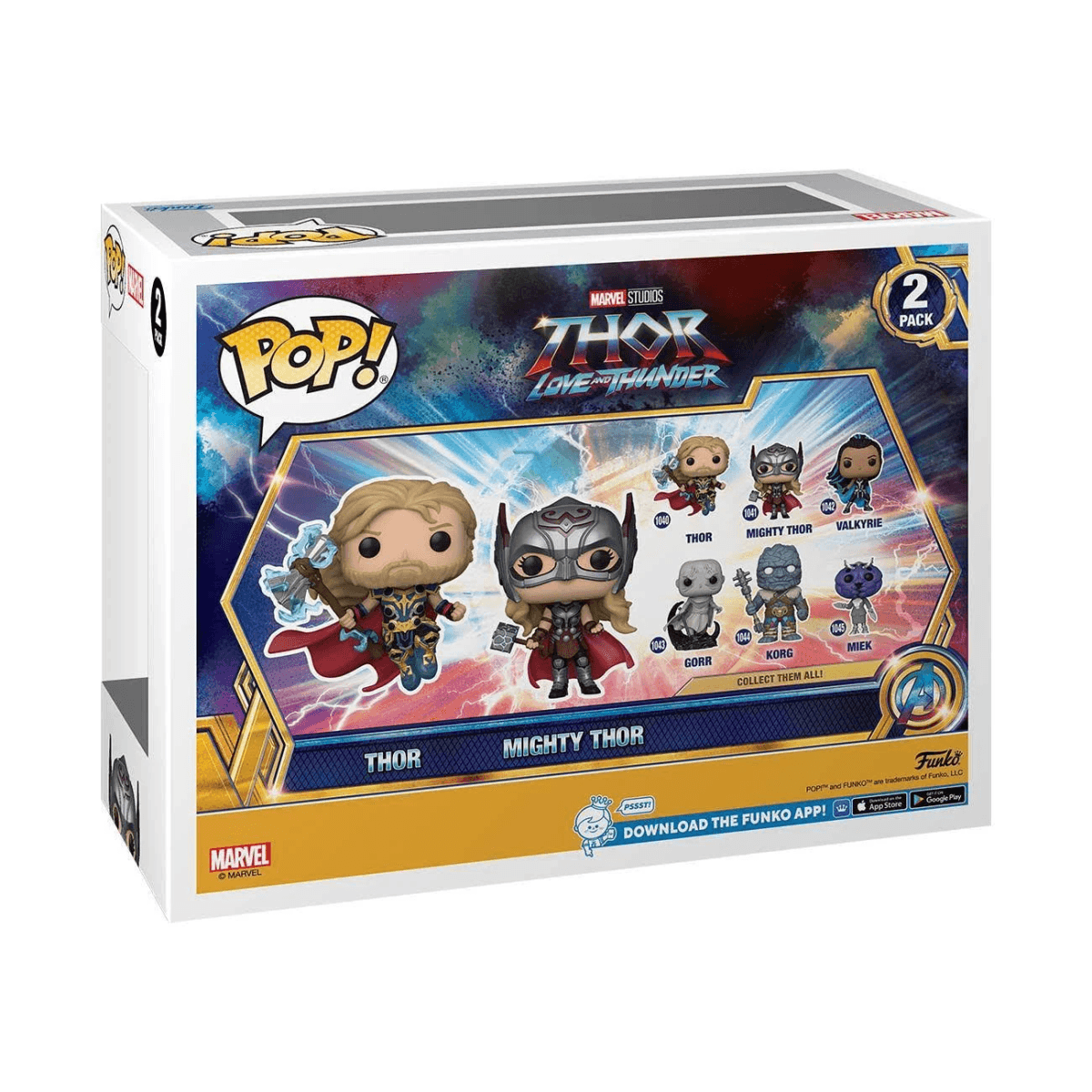 Confezione da 2 Funko Pop! di Thor: Love and Thunder dei Marvel con Thor e Mighty Thor.