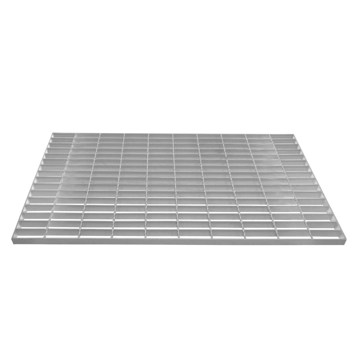 Una rejilla metálica plateada con aberturas rectangulares.