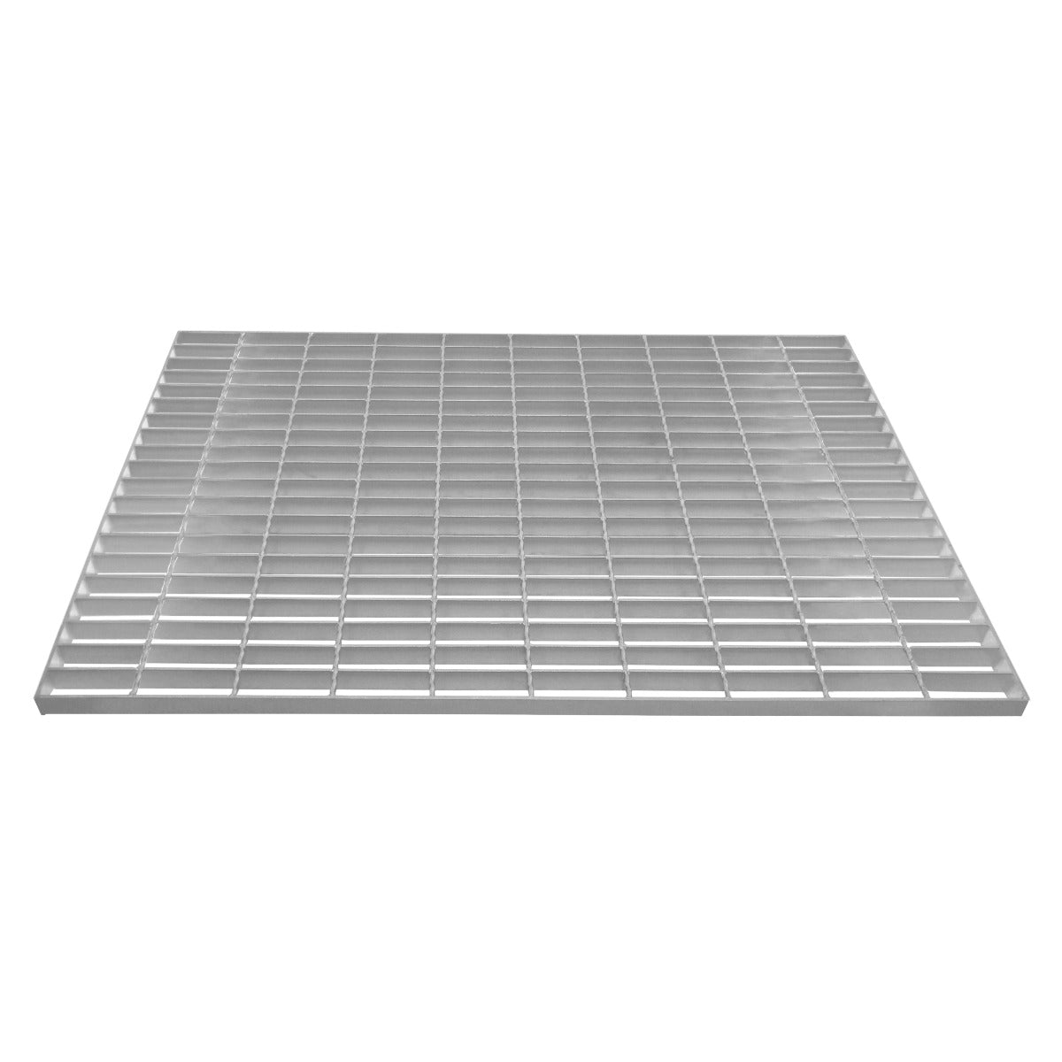 Una rejilla metálica plateada con aberturas rectangulares.